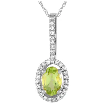 Pre-owned Lb Exclusive 14k White Gold 0.09ct Diamond Pedant Necklace Pd4-16077wpe