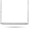 Lb Exclusive 14k White Gold 0.10 Ct Diamond Bar Necklace In White