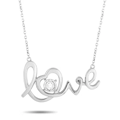 Lb Exclusive 14k White Gold 0.10 Ct Diamond Pendant Necklace