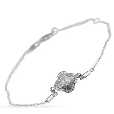 Lb Exclusive 14k White Gold 0.10ct Diamond Bracelet Br10394-w