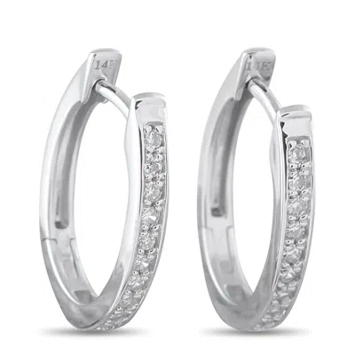 Lb Exclusive 14k White Gold 0.10ct Diamond Earrings Ps16-111925 In Metallic