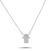 Lb Exclusive 14k White Gold 0.10ct Diamond Hamsa Pendant Necklace Pn15814-w