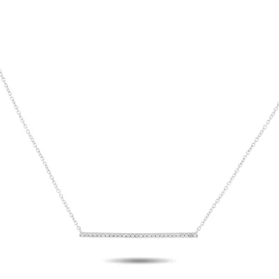 Lb Exclusive 14k White Gold 0.10ct Diamond Necklace Pn16759-w In Metallic