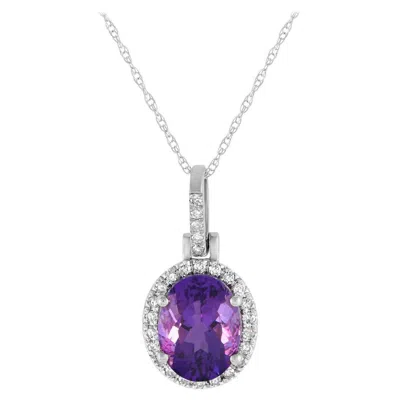 Pre-owned Lb Exclusive 14k White Gold 0.13ct Diamond Pendant Necklace Pd4-15500wam