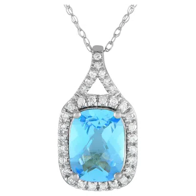 Pre-owned Lb Exclusive 14k White Gold 0.13ct Pendant Necklace Pd4-15472waq Pd4-15472wbt