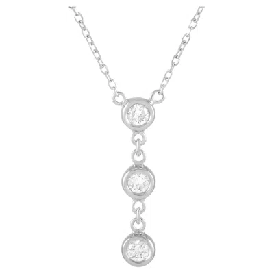 Pre-owned Lb Exclusive 14k White Gold 0.15 Carat Diamond Necklace