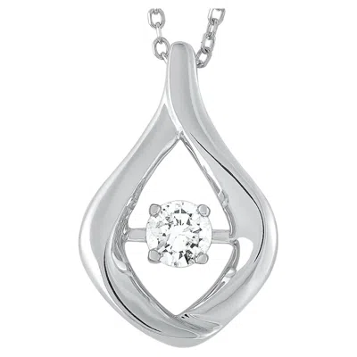Pre-owned Lb Exclusive 14k White Gold 0.15 Carat Diamond Pendant Necklace