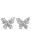 Lb Exclusive 14k White Gold 0.16ct Diamond Butterfly Earrings Er28699 W