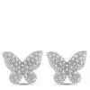 Lb Exclusive 14k White Gold 0.16ct Diamond Butterfly Earrings Er28699 W In White