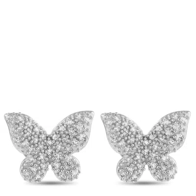 LB EXCLUSIVE 14K WHITE GOLD 0.16CT DIAMOND BUTTERFLY EARRINGS ER28699-W