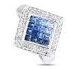 Lb Exclusive 14k White Gold 0.20ct Diamond And Sapphire Ring Mf20-120324 In White