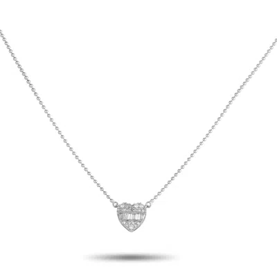 Lb Exclusive 14k White Gold 0.20ct Diamond Necklace Nk02092