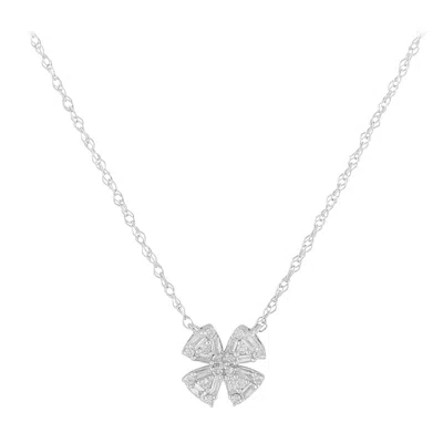 Pre-owned Lb Exclusive 14k White Gold 0.20ct Diamond Pendant Necklace Pn16290-w
