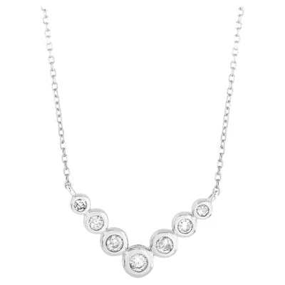 Pre-owned Lb Exclusive 14k White Gold 0.25 Carat Diamond Necklace