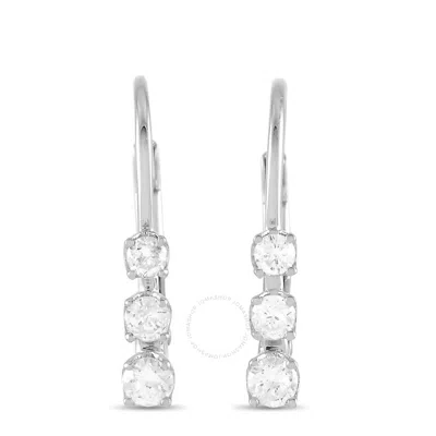 Lb Exclusive 14k White Gold 0.25 Ct Diamond Earrings In Metallic