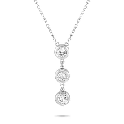LB EXCLUSIVE 14K WHITE GOLD 0.25 CT DIAMOND PENDANT NECKLACE
