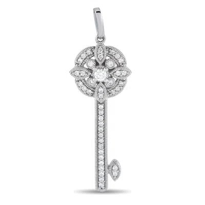 Lb Exclusive 14k White Gold 0.25ct Diamond Key Pendant Ps01-012225