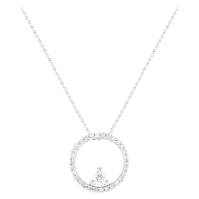 Pre-owned Lb Exclusive 14k White Gold 0.25ct Diamond Necklace