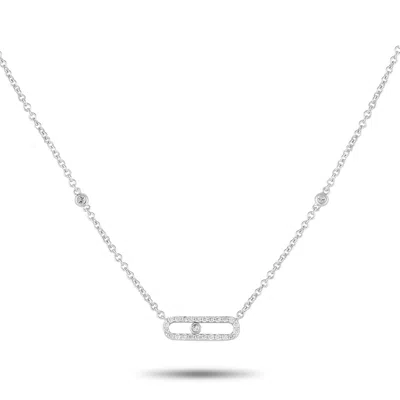 Lb Exclusive 14k White Gold 0.25ct Diamond Necklace Pn15865-w