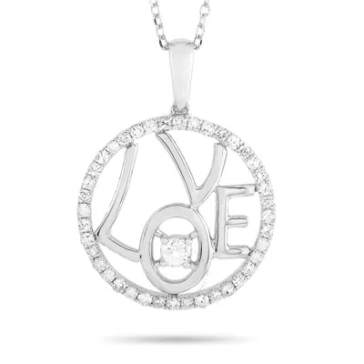 Lb Exclusive 14k White Gold 0.30 Ct Diamond Pendant Necklace In Metallic