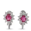Lb Exclusive 14k White Gold 0.30ct Diamond And Ruby Earrings Mf35-061625