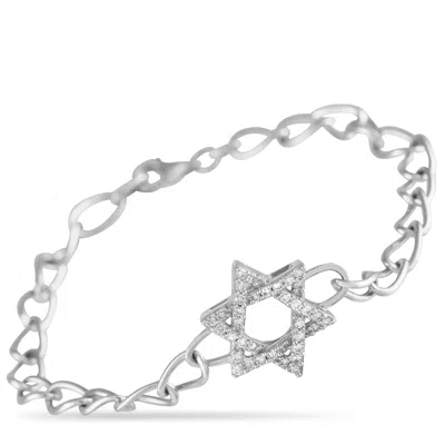 Lb Exclusive 14k White Gold 0.30ct Diamond Bracelet Br09910-w In Silver