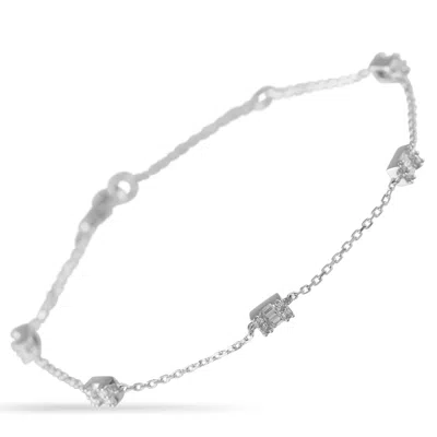 Lb Exclusive 14k White Gold 0.30ct Diamond Bracelet Br10297