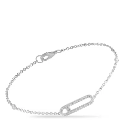 Lb Exclusive 14k White Gold 0.30ct Diamond Bracelet Br10615-w In Metallic