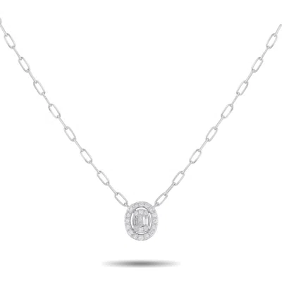 Lb Exclusive 14k White Gold 0.30ct Diamond Pendant Necklace Pn16736-w In Metallic