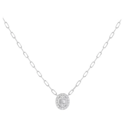 Pre-owned Lb Exclusive 14k White Gold 0.30ct Diamond Pendant Necklace Pn16736-w
