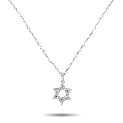 Lb Exclusive 14k White Gold 0.35ct Diamond Pendant Necklace Pn15867-w