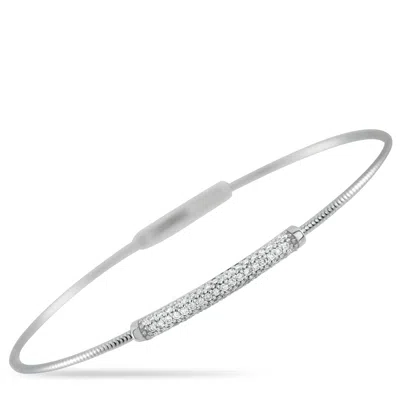 Lb Exclusive 14k White Gold 0.37ct Diamond Bracelet Mf03-111925 In Silver