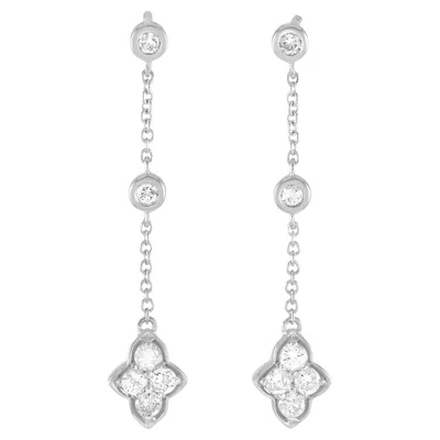 Pre-owned Lb Exclusive 14k White Gold 0.40 Carat Diamond Dangle Earrings