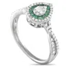 Lb Exclusive 14k White Gold 0.40ct Diamond And Emerald Ring Rn32574-w In White