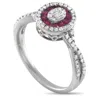 Lb Exclusive 14k White Gold 0.40ct Diamond And Ruby Ring Rn32571-w In White