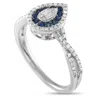 Lb Exclusive 14k White Gold 0.40ct Diamond And Sapphire Ring Rn32536-w In White