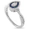 Lb Exclusive 14k White Gold 0.40ct Diamond And Sapphire Ring Rn32536-w