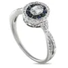 Lb Exclusive 14k White Gold 0.40ct Diamond And Sapphire Ring Rn32569 In White