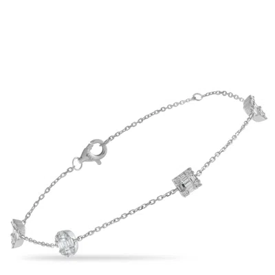 Lb Exclusive 14k White Gold 0.40ct Diamond Bracelet Br10377-w In Metallic