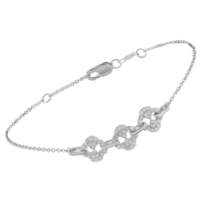 Pre-owned Lb Exclusive 14k White Gold 0.40ct Diamond Bracelet Br10522-w