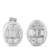 Lb Exclusive 14k White Gold 0.40ct Diamond Cluster Oval Stud Earrings Er305262 In Gray