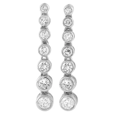 Pre-owned Lb Exclusive 14k White Gold 0.50 Carat Diamond Drop Earrings
