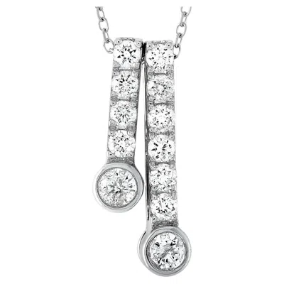 Pre-owned Lb Exclusive 14k White Gold 0.50 Carat Diamond Pendant Necklace