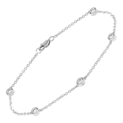 Pre-owned Lb Exclusive 14k White Gold 0.50 Ct Diamond Bracelet