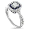 Lb Exclusive 14k White Gold 0.50ct Diamond And Sapphire Ring Rn32522 In White