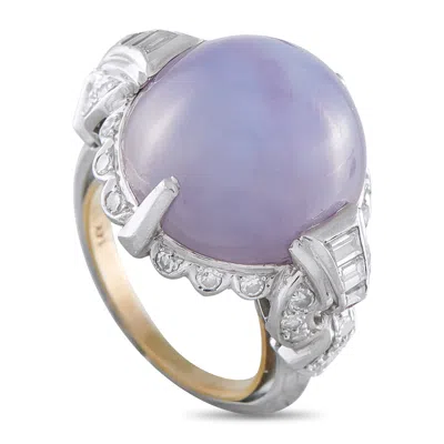 Lb Exclusive 14k White Gold 0.50ct Diamond And Star Sapphire Ring Mf05-043026 In Metallic