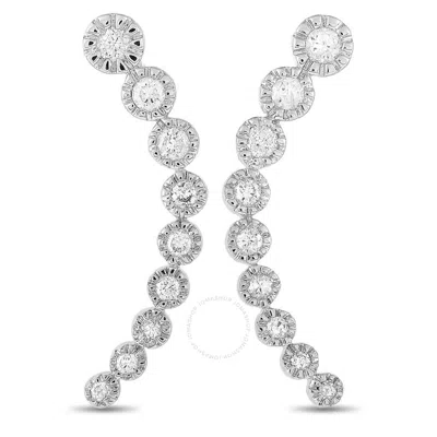 Lb Exclusive 14k White Gold 0.50ct Diamond Climber Earrings In Metallic