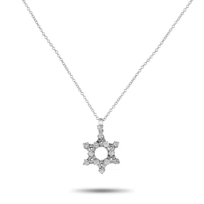 Lb Exclusive 14k White Gold 0.50ct Diamond Pendant Necklace Pn16053