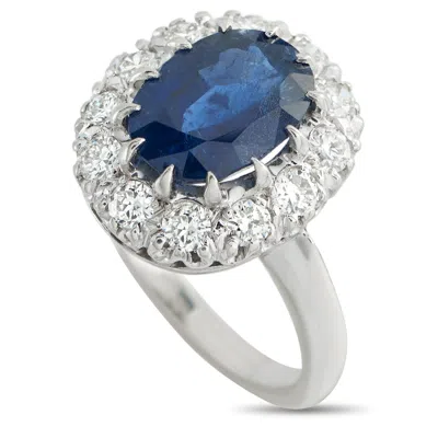 Lb Exclusive 14k White Gold 0.60ct Diamond And Sapphire Ring Mf29-051526 In Metallic
