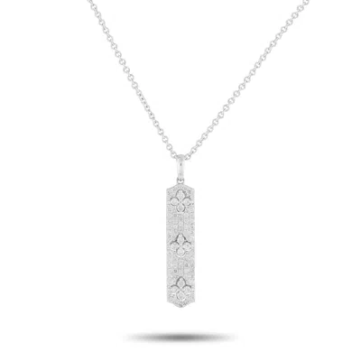 Lb Exclusive 14k White Gold 0.70ct Diamond Pendant Necklace Pn15873-w In Gray